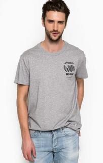 Хлопковая футболка серого цвета G Star RAW
