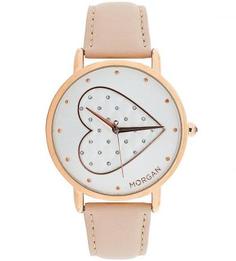 Часы круглой формы с кожаным браслетом Morgan