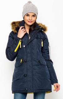 Удлиненная синяя куртка с капюшоном Alpha Industries