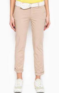 Бежевые брюки из хлопка Liu Jo