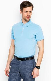Голубая футболка поло из хлопка Lagerfeld