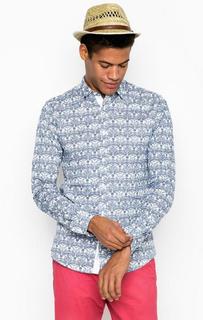 Приталенная синяя рубашка Scotch&Soda