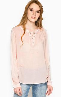 Блуза из вискозы со шнуровкой на вороте Tom Tailor