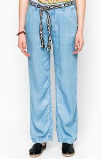 Прямые синие брюки с поясом Maison Scotch