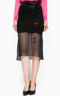 Черная юбка с нашивками Miss Sixty