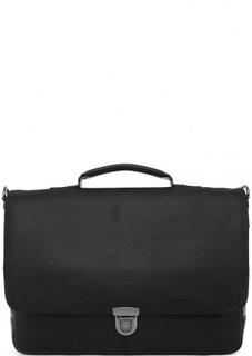 Черный кожаный портфель с одним отделом Strellson