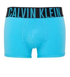 Голубые трусы-боксеры с контрастной резинкой Calvin Klein
