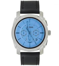 Часы с широким кожаным ремешком Fossil
