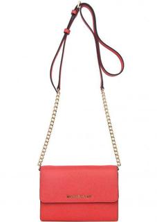 Сумка-кошелек из натуральной кожи красного цвета Michael Michael Kors
