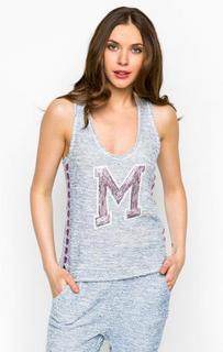 Майка из хлопка с отделкой пайетками MET