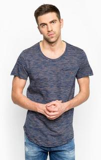 Футболка в полоску с карманом Gaudi