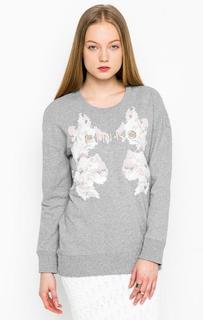 Серый джемпер с декоративной отделкой Pinko