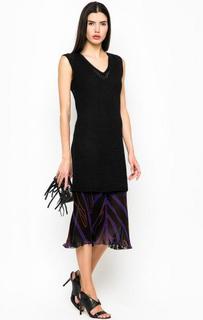 Черное платье с полупрозрачной вставкой Pinko