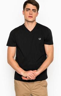 Черная футболка с треугольным вырезом Fred Perry