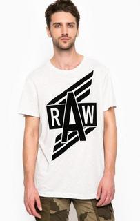Белая футболка с контрастным принтом G Star RAW