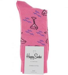 Розовые носки из хлопка Happy Socks