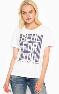 Хлопковая футболка с груглым вырезом Hilfiger Denim