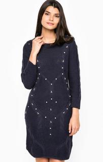 Синее платье-свитер крупной вязки Patrizia Pepe