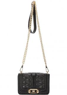 Кожаная сумка на длинной золотистой цепочке Rebecca Minkoff