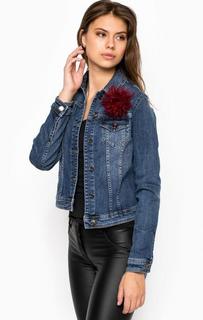 Джинсовая куртка с объемной брошью Liu Jo