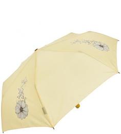 Желтый складной зонт с цветочным принтом Doppler