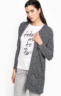 Синий хлопковый кардиган без застежек Tom Tailor Denim