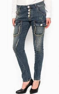 Джинсы-бойфренд с оригинальными пуговицами Fornarina