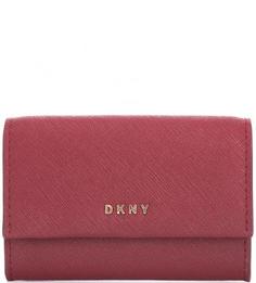 Визитница из сафьяновой кожи с застежкой на кнопку Dkny