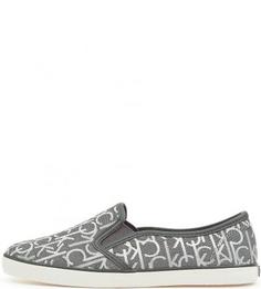 Серые слипоны из текстиля Calvin Klein Jeans