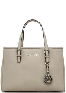 Серая сумка из сафьяновой кожи с двумя ручками Michael Michael Kors