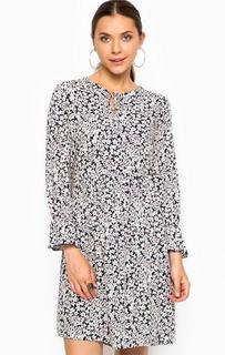 Короткое платье из вискозы с цветочным принтом Tom Tailor Denim