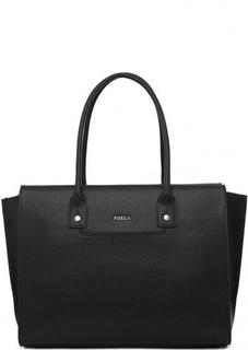 Черная кожаная сумка с двумя ручками Furla