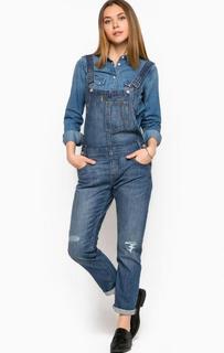 Джинсовый комбинезон с декоративными потертостями и вышивкой Levis®