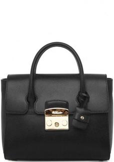 Черная кожаная сумка со съемным плечевым ремнем Furla