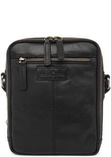 Черная кожаная сумка через плечо Gianni Conti