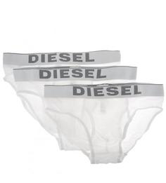 Комплект из трех белых трусов-брифов из хлопка Diesel