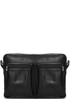 Черная кожаная сумка через плечо Gianni Conti