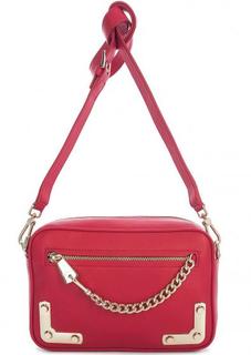 Маленькая кожаная сумка с металлическим декором Furla