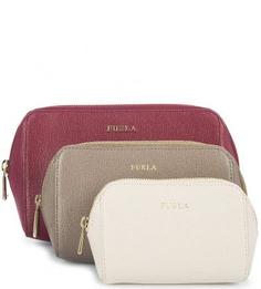 Кожаный набор из 3 косметичек Furla