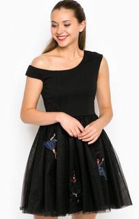 Короткое пышное платье на одно плечо Miss Sixty