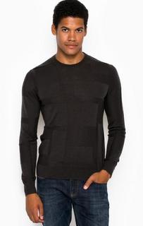 Серый шерстяной джемпер с круглым вырезом Armani Jeans