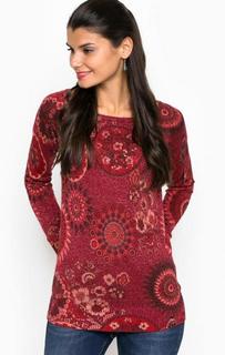Бордовый джемпер из вискозы Desigual