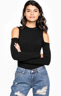 Хлопковая футболка-боди с длинным рукавом Glamorous