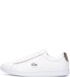 Белые кожаные кеды Lacoste
