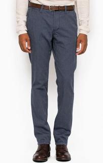 Синие брюки чиносы из хлопка с ремнем Tom Tailor Denim