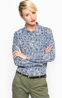 Рубашка из хлопка и вискозы оверсайз Maison Scotch