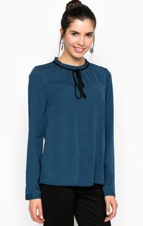 Блуза из вискозы синего цвета Tom Tailor Denim