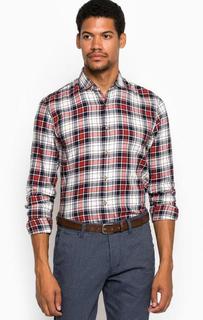 Приталенная рубашка из хлопка в клетку Tom Tailor Denim