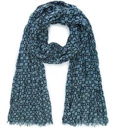 Хлопковый палантин синего цвета Maison Scotch