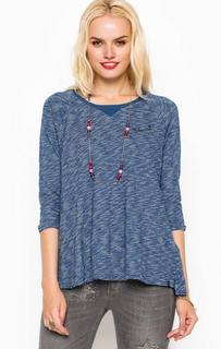 Полосатый хлопковый джемпер с рукавом 3/4 Maison Scotch